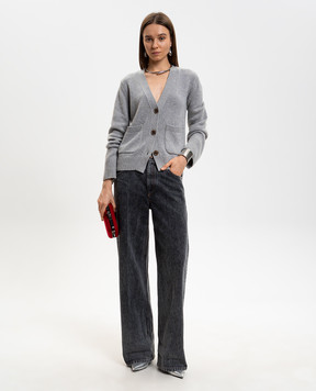 LISA YANG Сірий кардиган Danni з кашеміру 202084