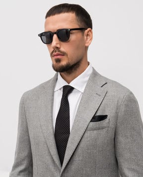 Canali Черный галстук из шелка HJ0435718