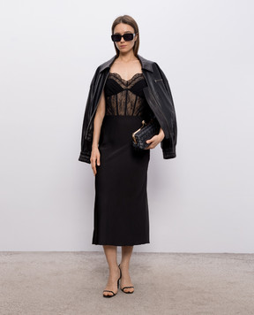 Simkhai Черный боди из шелка с кружевом 2268020LE