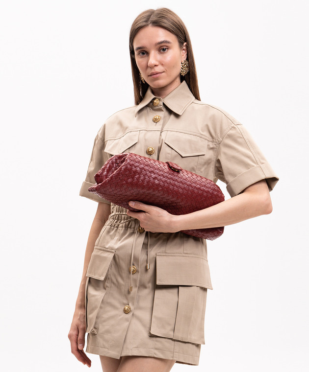 Bottega Veneta Бордова шкіряна сумка-багет Lauren 1979 871206V0HW0 зображення 2