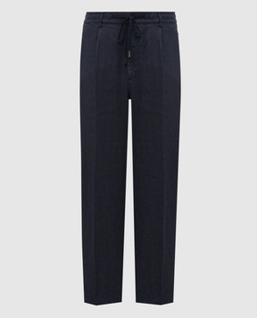 Peserico Синие брюки из льна R54274T00D02494