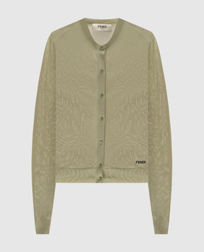 Fendi Кардиган цвета хаки с вышивкой логотипа FZE574AW4V