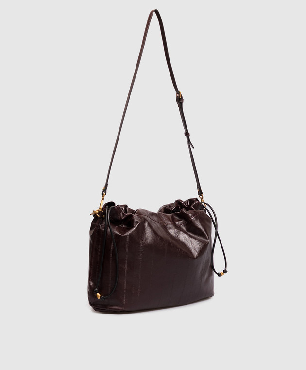 Gianni Chiarini Бордовая кожаная глянцевая сумка Morgana BS12260EEL изображение 3