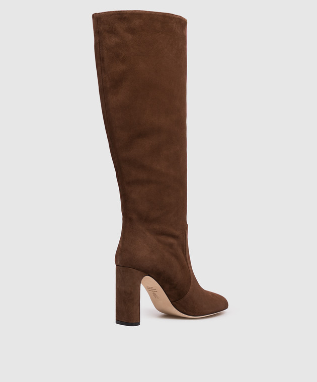 Stuart Weitzman Коричневые замшевые сапоги BABETTE SL546 изображение 3