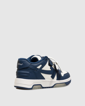 Off-White Детские синие кожаные кроссовки Out Of Office OF06413430