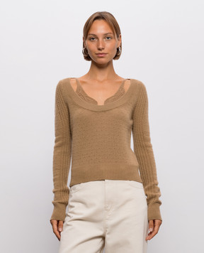 Ermanno Scervino Коричневий джемпер з кашеміру D495M309JBV