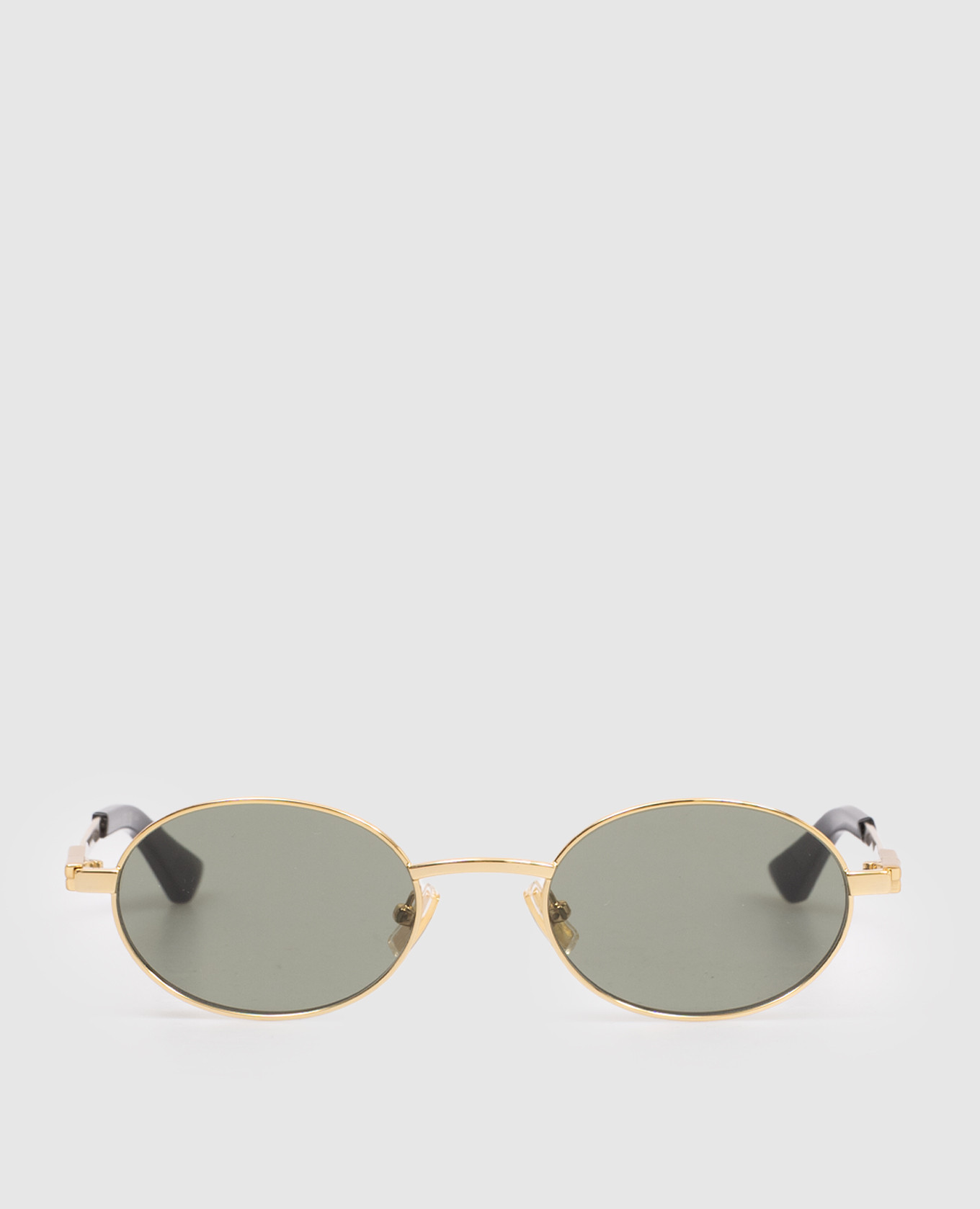 Золотые овальные солнцезащитные очки