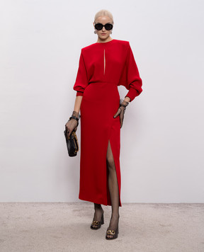 Valentino Красное платье миди из шелка 8B0VAK571MM