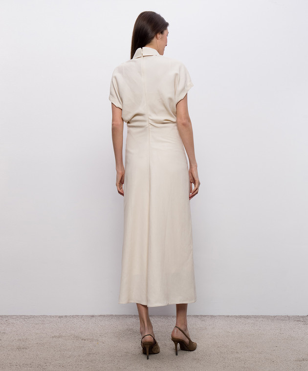 Brunello Cucinelli Бежевое платье с леном MH126A5426 изображение 4