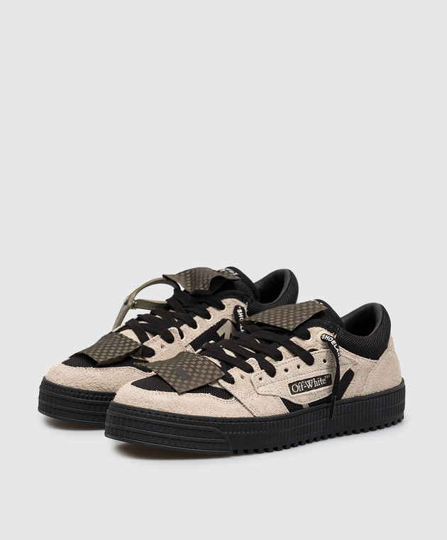 Off-White Бежеві комбіновані кросівки Court 3.0 з нашивками OF05779001 зображення 2
