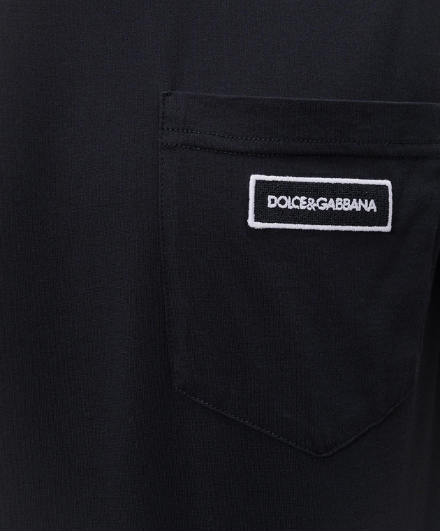 Dolce&Gabbana Голубая футболка с нашивкой логотипа G8RA2ZG7Q2P изображение 5