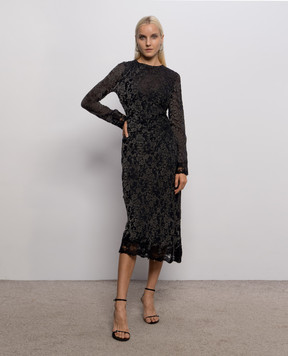 Ermanno Scervino Черное платье в цветочный узор D492Q361APWVX
