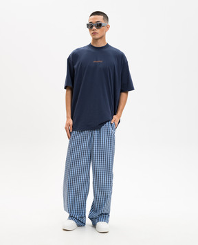 Vetements Сині штани в піжамному стилі в клітинку ME76PA044N