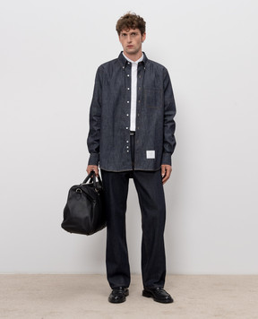 Thom Browne Синяя джинсовая рубашка с нашивкой MWL435SF1105
