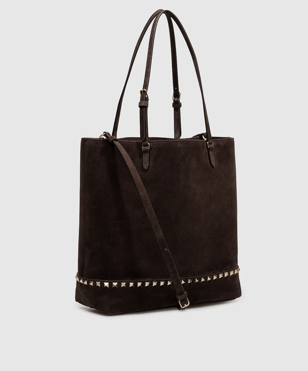 Valentino Коричневая замшевая сумка-тоут 9W2B0T74KQQ изображение 3