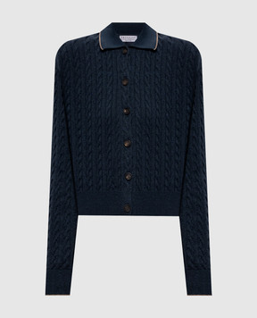 Brunello Cucinelli Синий кардиган с люрексом MAZ226116