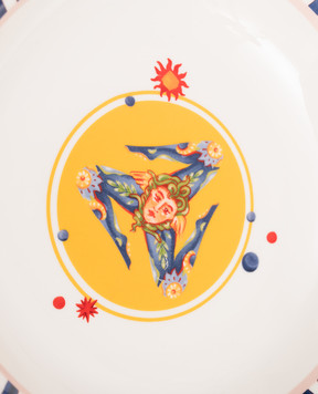 Baci Milano Біла порцелянова тарілка для супа Dolce Vita з принтом PLA2DOL02