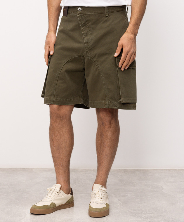 JW Anderson Джинсовые шорты-карго цвета хаки с патчем SR0129PG1933 изображение 3
