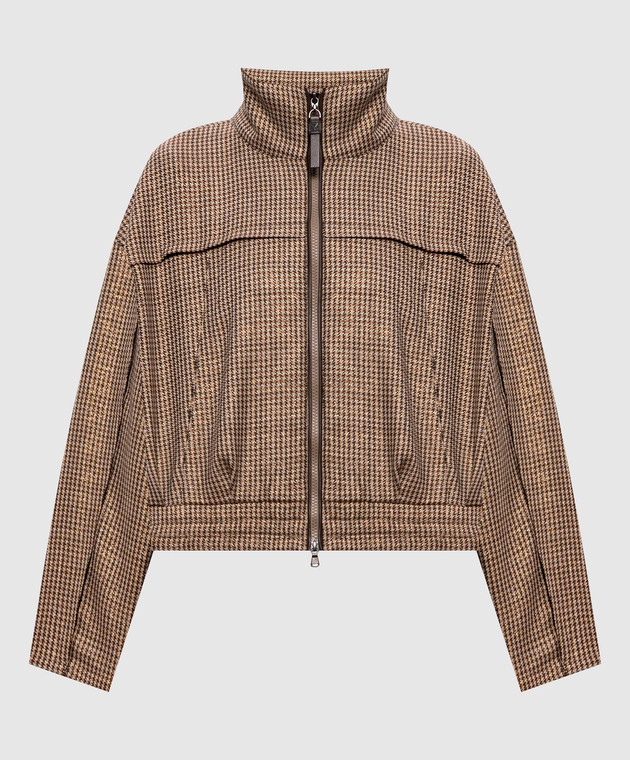 Brunello Cucinelli Коричнева куртка з вовни з люрексом MG5467467P