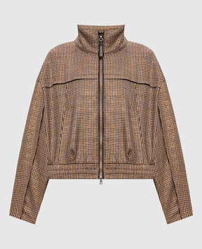 Brunello Cucinelli Коричневая куртка из шерсти с люрексом MG5467467P
