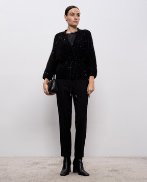Peserico Черный кардиган с шерстью альпаки с пайетками E99728F03A09243