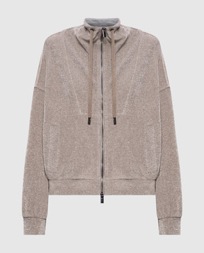 Peserico Бежева велюрова спортивна куртка з люрексом S12502J005008