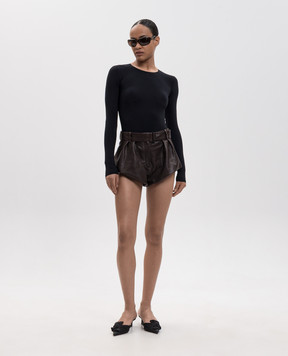 Magda Butrym Коричневые кожаные шорты с поясом LEATHER26SHORTS297726