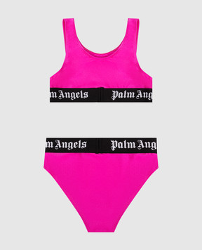 Palm Angels Дитячий рожевий  купальник з візерунком логотипа PGFE002S26JER001