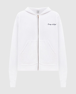 Sporty & Rich Утеплена спортивна куртка кольору айворі з вишивкою логотипа ST094712326WH01
