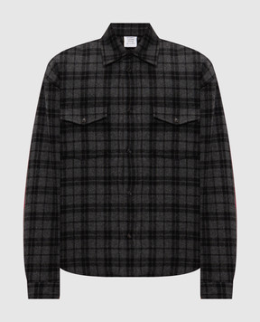 Vetements Сіра куртка в стилі сорочки з вовною в клітинку MH27SH065GCm