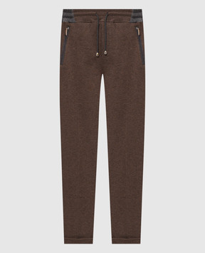 Doriani Cashmere Темно-коричневі штани з вовни з відворотами 875PANTTAZJ36