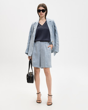 Peserico Блакитні шорти з льону з відворотами P0414002598