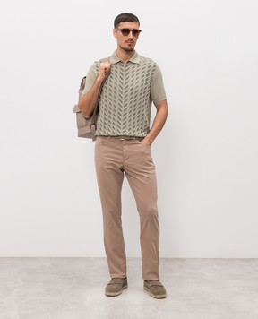 Stefano Ricci Коричневі штани з патчем логотипа M8T61B0070TFANT