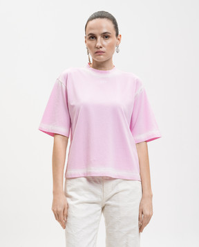 Off-White Розовая футболка Spray с принтом логотипа 2AA124S26JER007