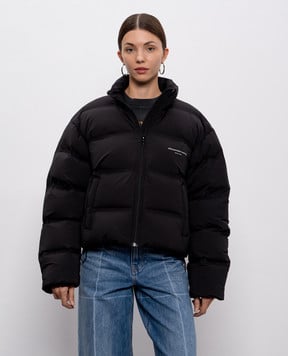 Alexander Wang Чорний укорочений пуховик з логотипом 1WC4233241