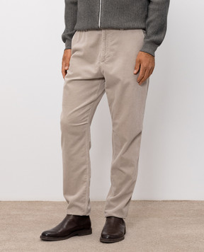 Brunello Cucinelli Бежевые вельветовые штаны M280NS1050
