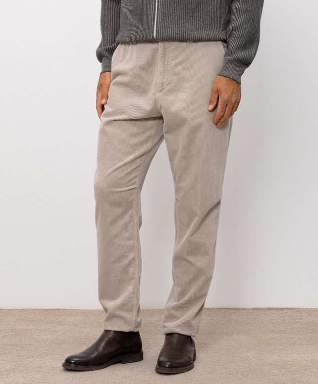 Brunello Cucinelli Бежеві вельветові штани M280NS1050 зображення 3
