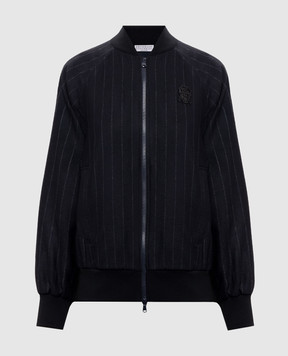 Brunello Cucinelli Синій бомбер в смужку MG576B2V06