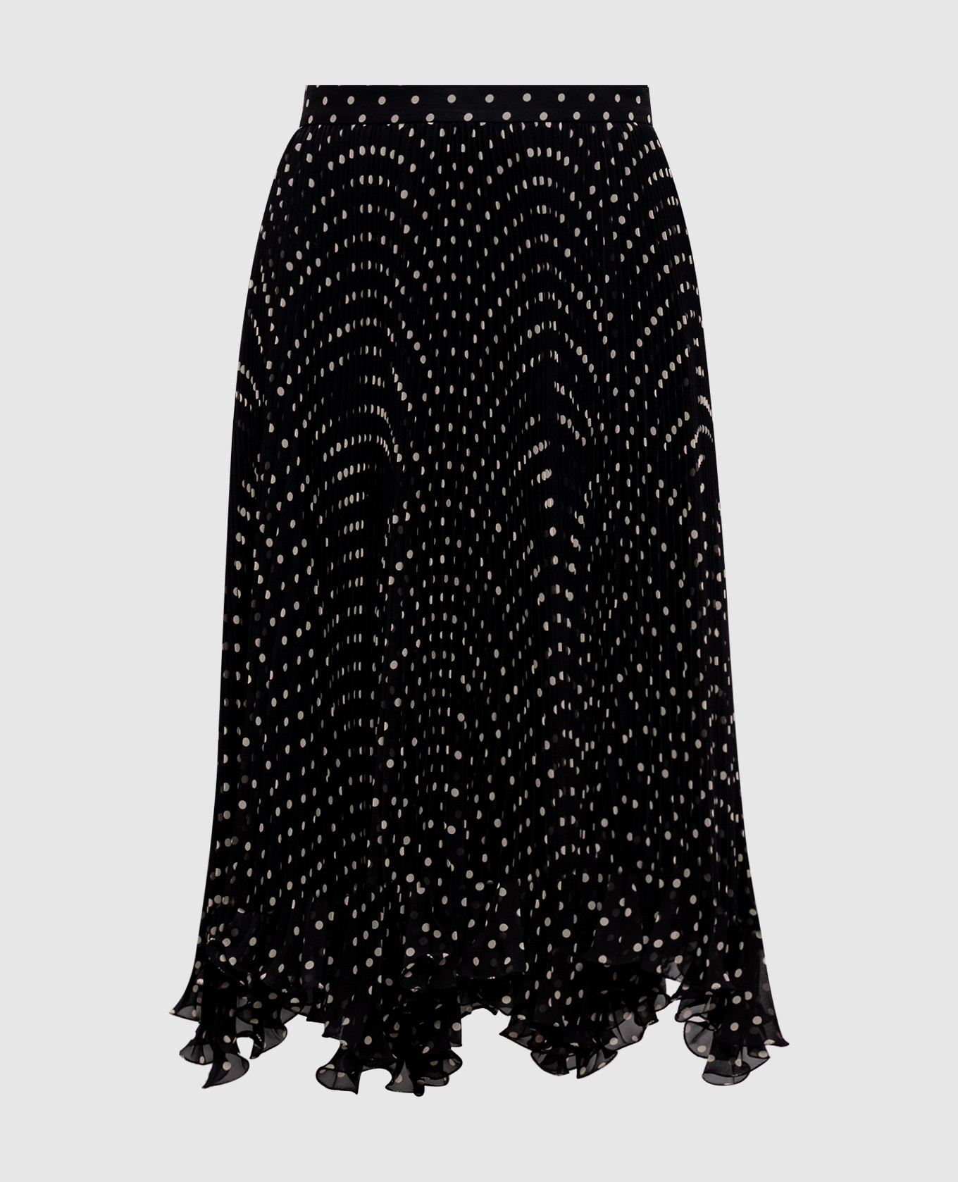 

Черная юбка из шелка в горохе, Черный, Юбки-а-силуэта