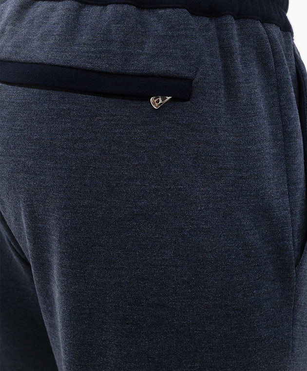 Bilancioni Синие спортивные брюки с шелком BE26PJ2CNTE7 изображение 5