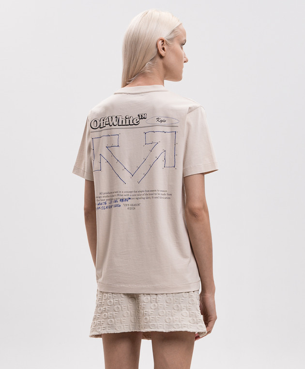 Off-White Бежевая футболка Kyiv Connect Dots 29A00751T изображение 4