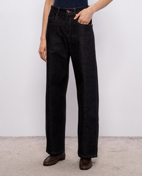 Brunello Cucinelli Черные джинсы с логотип патч MP134P4021