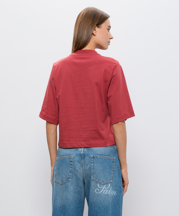 Palm Angels Красная футболка Brashed Palm PAWAA003JR010 изображение 4