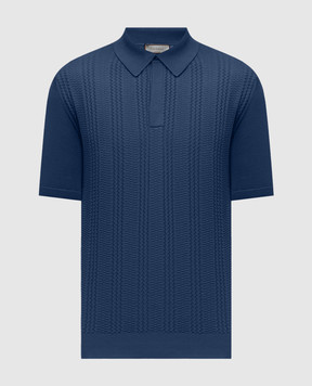 Canali Синее поло в узор MK02463C1177