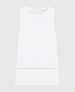 Peserico Белый топ с цепочкой мониль S0871801979