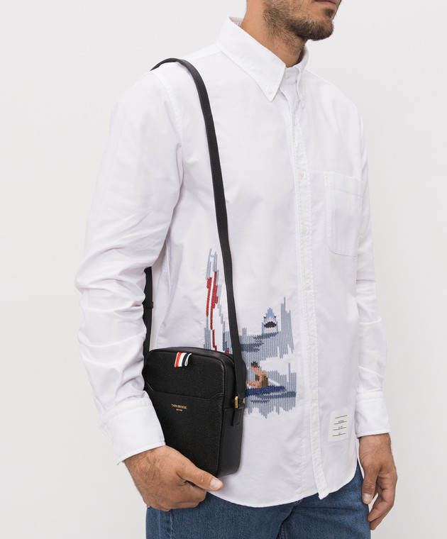 Thom Browne Черная кожаная сумка MAG420A00198 изображение 2