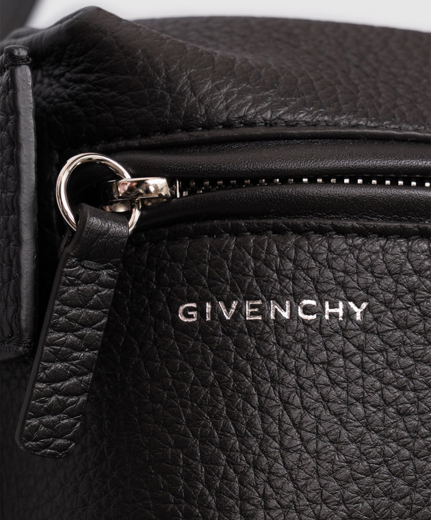 Givenchy Черная кожаная сумка с тиснением логотипа BKU05HB2GY изображение 4