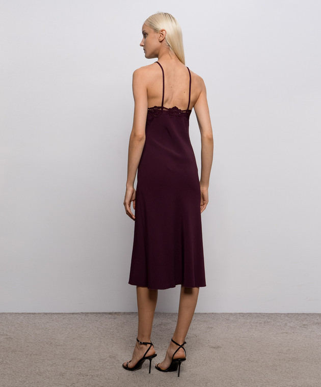 Ermanno Scervino Бордовое платье миди с макраме D492Q352RILM изображение 3