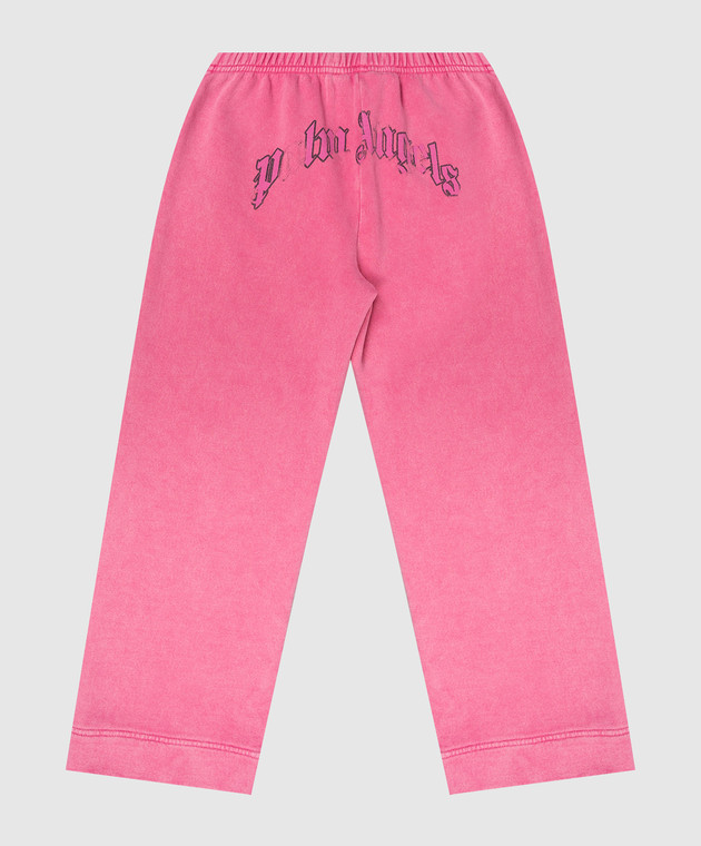 Palm Angels Дитячі рожеві спортивні штани з принтом логотипа PGCH00BS26FLE001 зображення 2