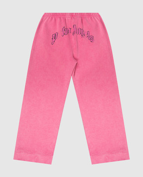 Palm Angels Дитячі рожеві спортивні штани з принтом логотипа PGCH00BS26FLE001